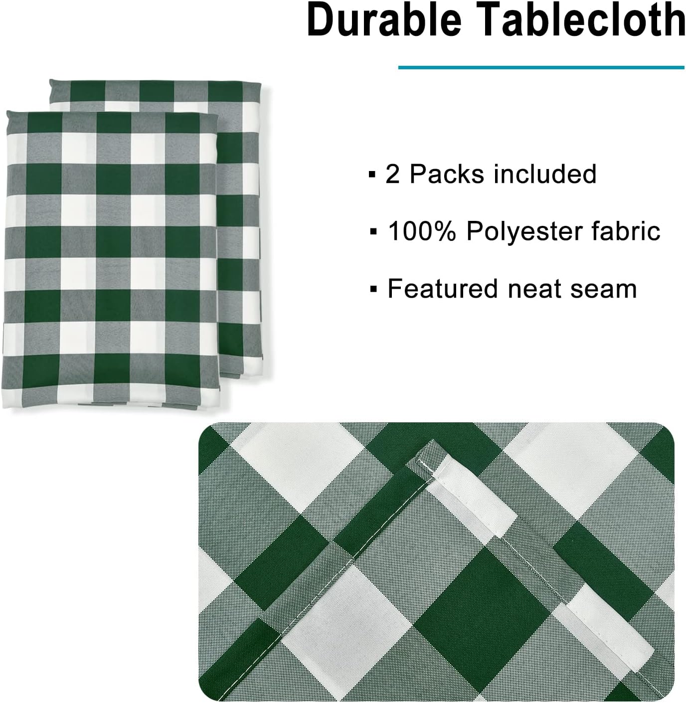 Hiasan – Mantel impermeable a cuadros para comedor y día de campo