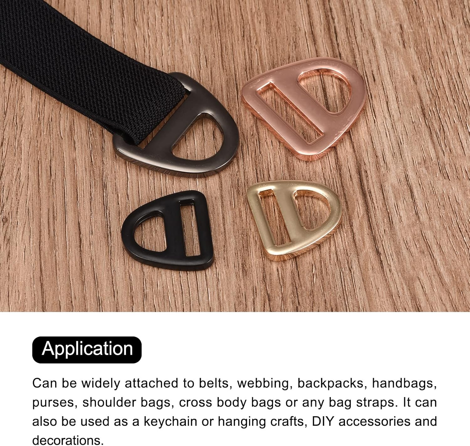 uxcell Ajustador de hebilla triangular, ajustable de anillos en D, triángulo con clip giratorio de barra para correas de bolsa de cincha