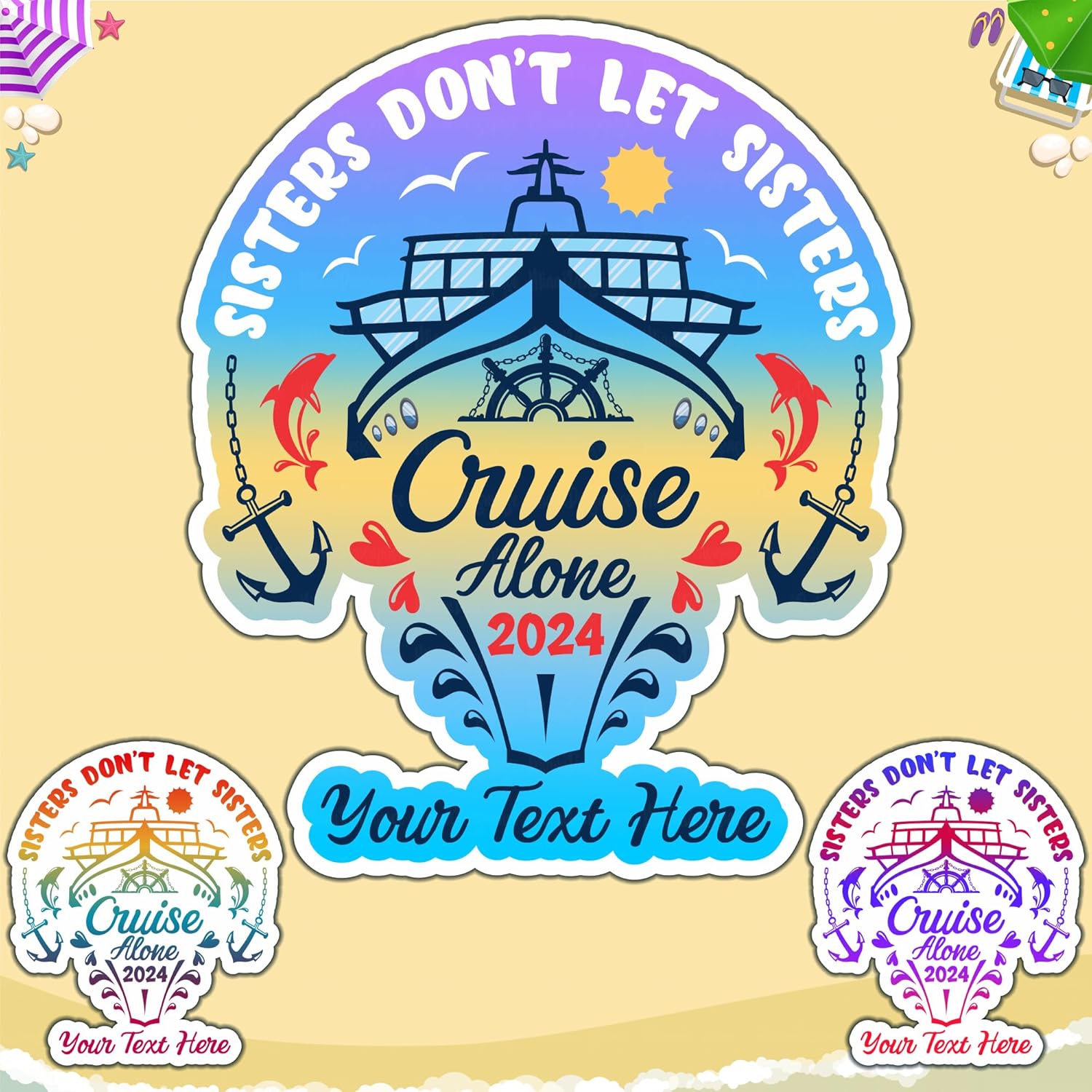 Decoraciones magnéticas para puerta de crucero para hermanas 2024, imanes de puerta de crucero para niñas, imán de decoración de puerta de cabina de