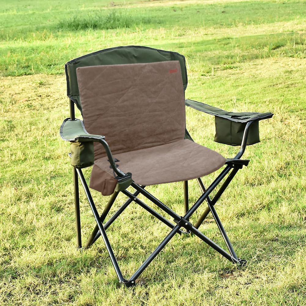 Cojín de asiento portátil con calefacción, sin banco de energía almohadilla plegable para silla de campamento con calefacción USB, cojín ajustable