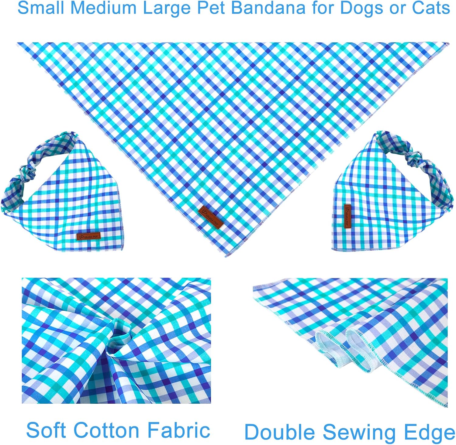 UP URARA PUP Bandana de verano para perro, cómoda bufanda triangular de algodón para perros medianos y grandes, pañuelo lavable para perros machos y