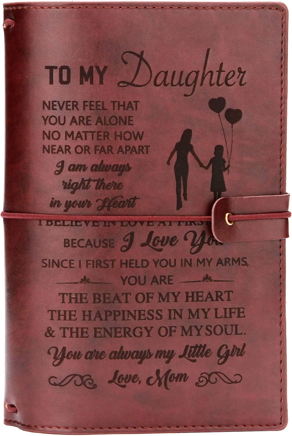Diario para hija de parte de mamá, de piel, con forro para libreta inspiradora, diario personalizado, ideas de regalo para hija, regalo de regreso a