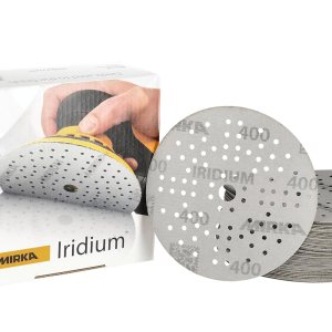Mirka Papel de lija Iridium Premium Ø 5 pulgadas, gancho y bucle, grano 400, 50 piezaspara lijado de pintura, masilla, imprimación, madera, acero, Mirka Papel de lija Iridium Premium Ø 5 pulgadas, gancho y bucle, grano 400, 50 piezaspara lijado de pintura, masilla, imprimación, madera, acero,