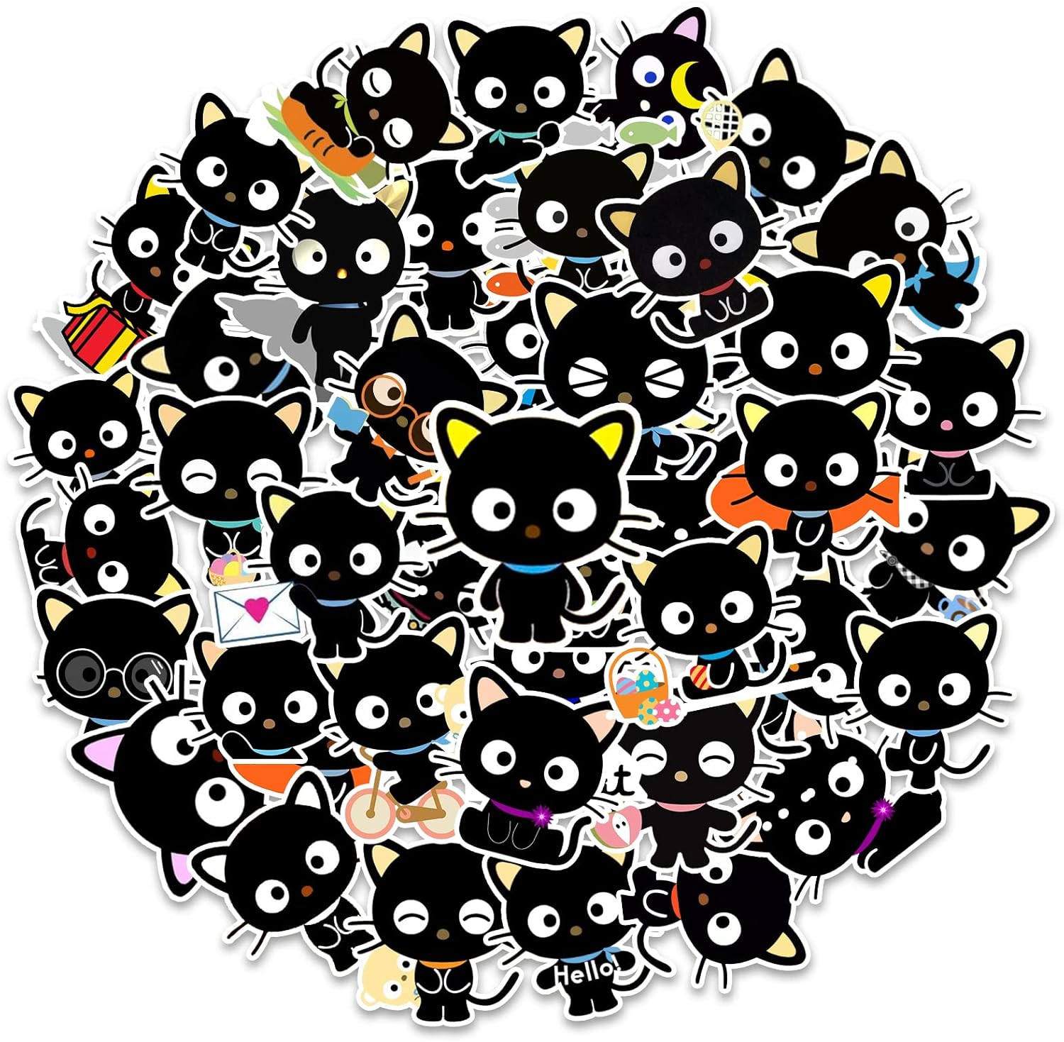 44 calcomanías lindas Kawaii de anime japonés para niños y adultos, suministros de decoración de fiesta de cumpleaños