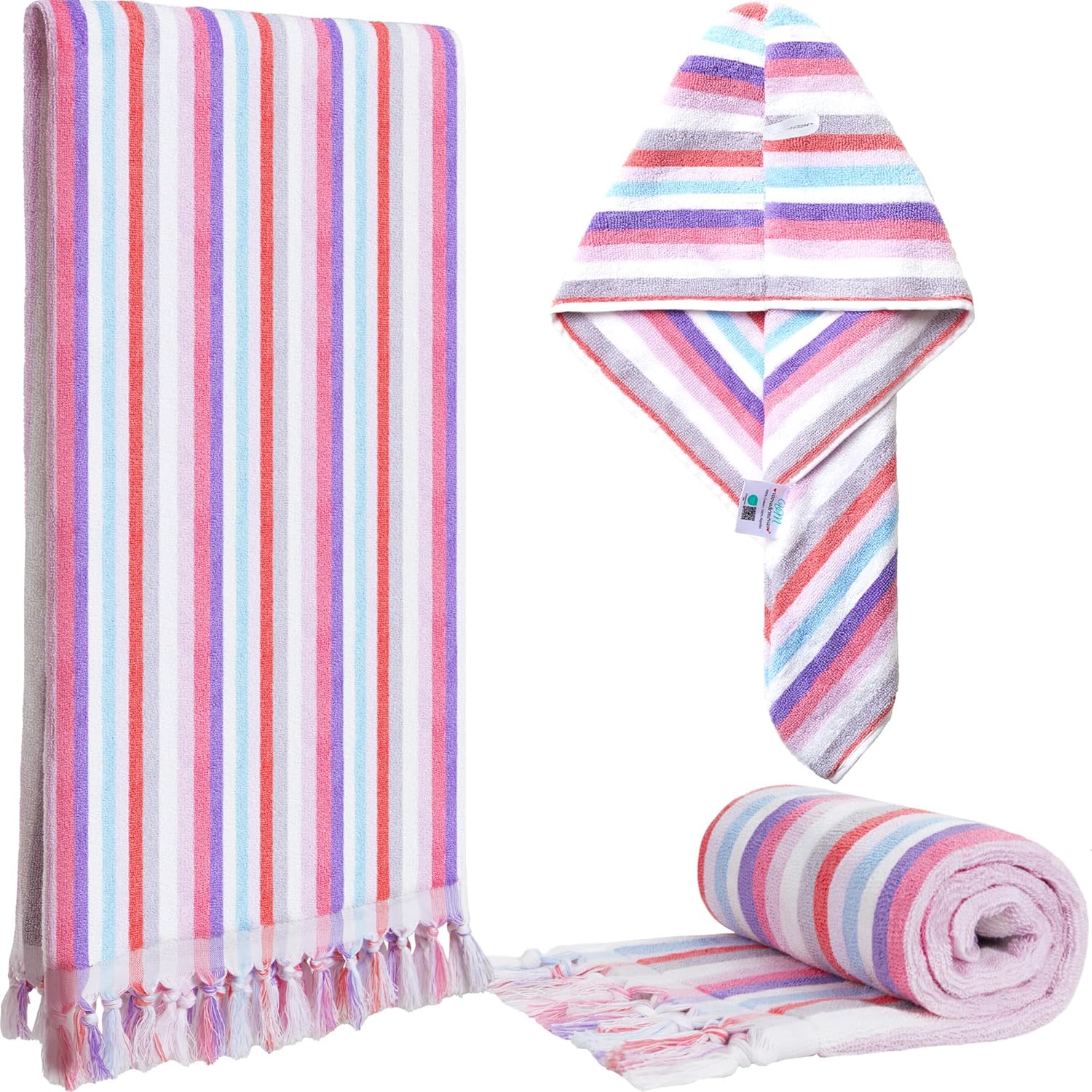VOOVA & MOVAS Juego de 3 toallas toalla absorbente de algodón turco de 550 GSM (23.5 x 10 pulgadas), toalla de baño gruesa (54 x 30 pulgadas),