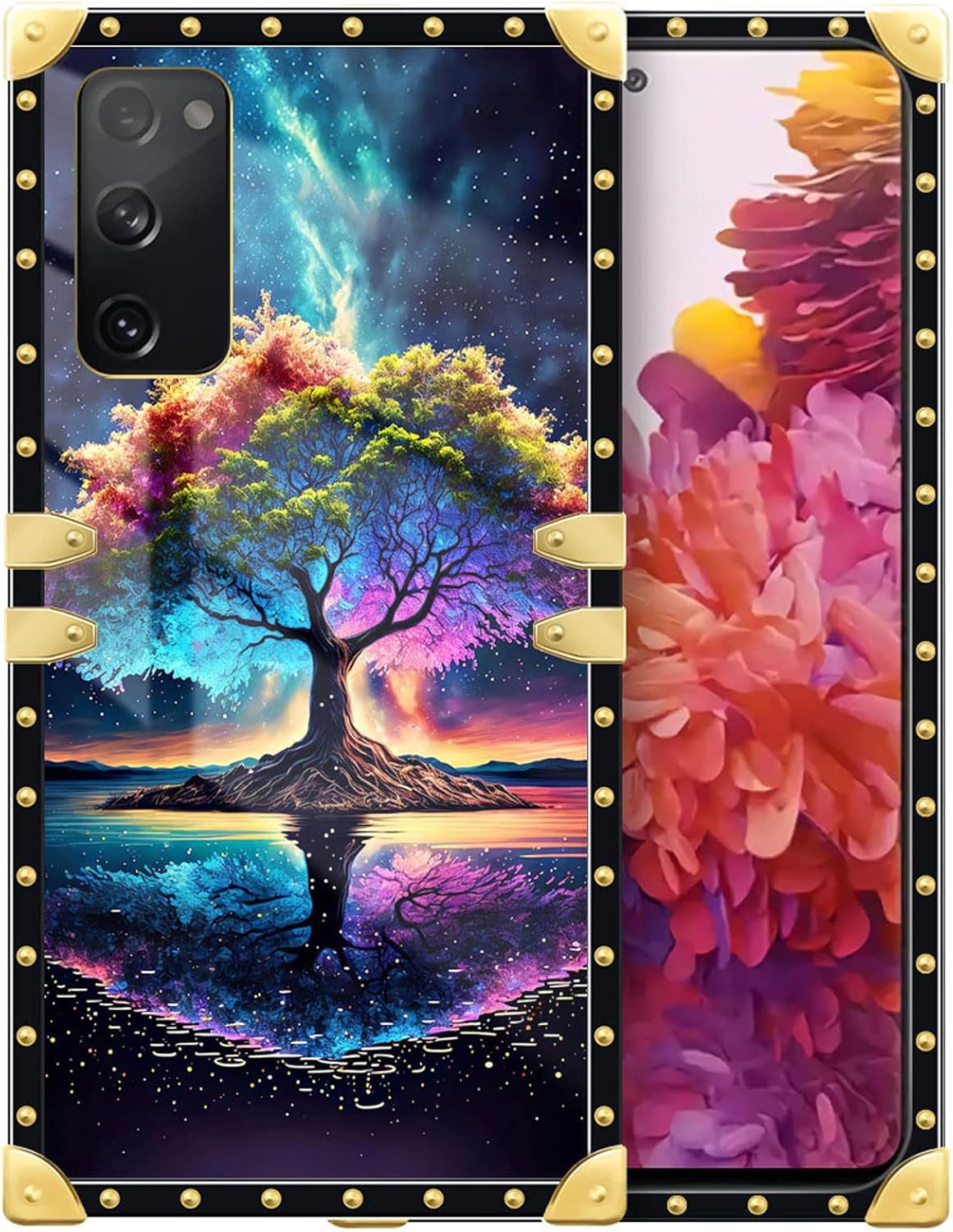 DAIZAG Funda compatible con Samsung Galaxy S20 FE Life Tree Energy Phone Case Golden Square Soft TPU a prueba de golpes funda protectora para regalo