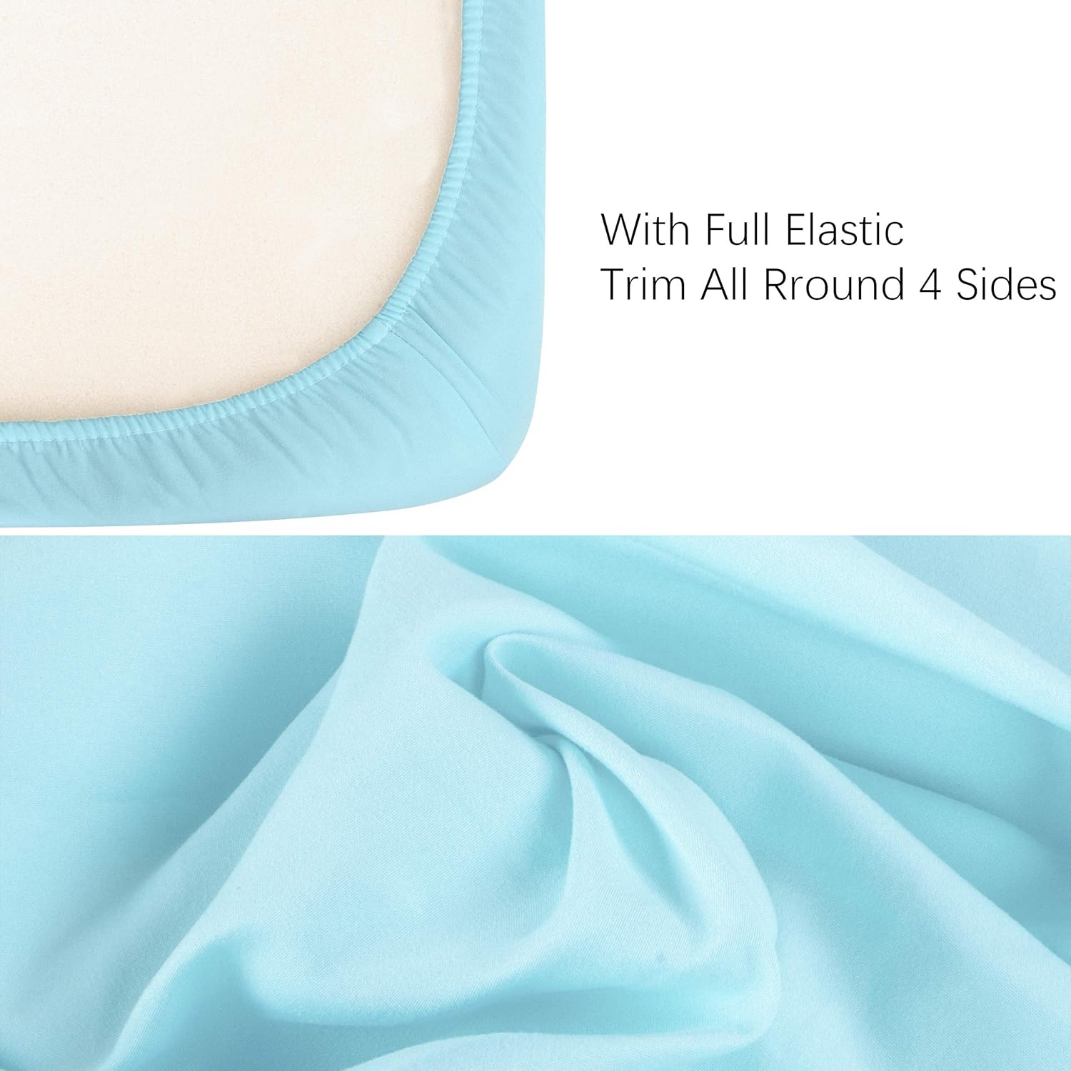NTBAY – Sábana bajera ajustable para cuna para bebé, color sólido y suave, 28.0 x 52.0pulgadas