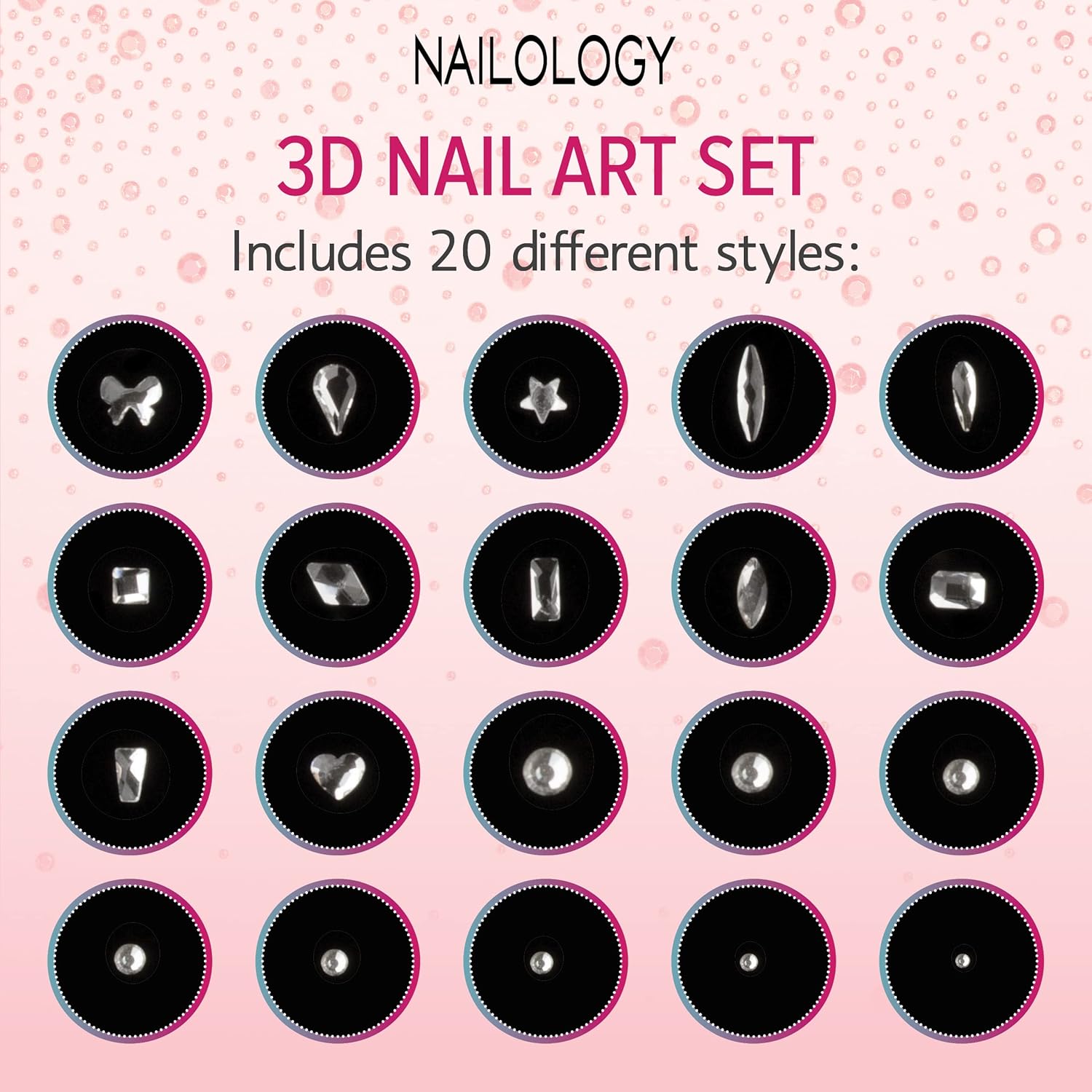 Nail Art – Diamantes de imitación de uñas de Nailology, suministros de arte de uñas, joyas de decoración de uñas para arte de uñas 3D, accesorios de