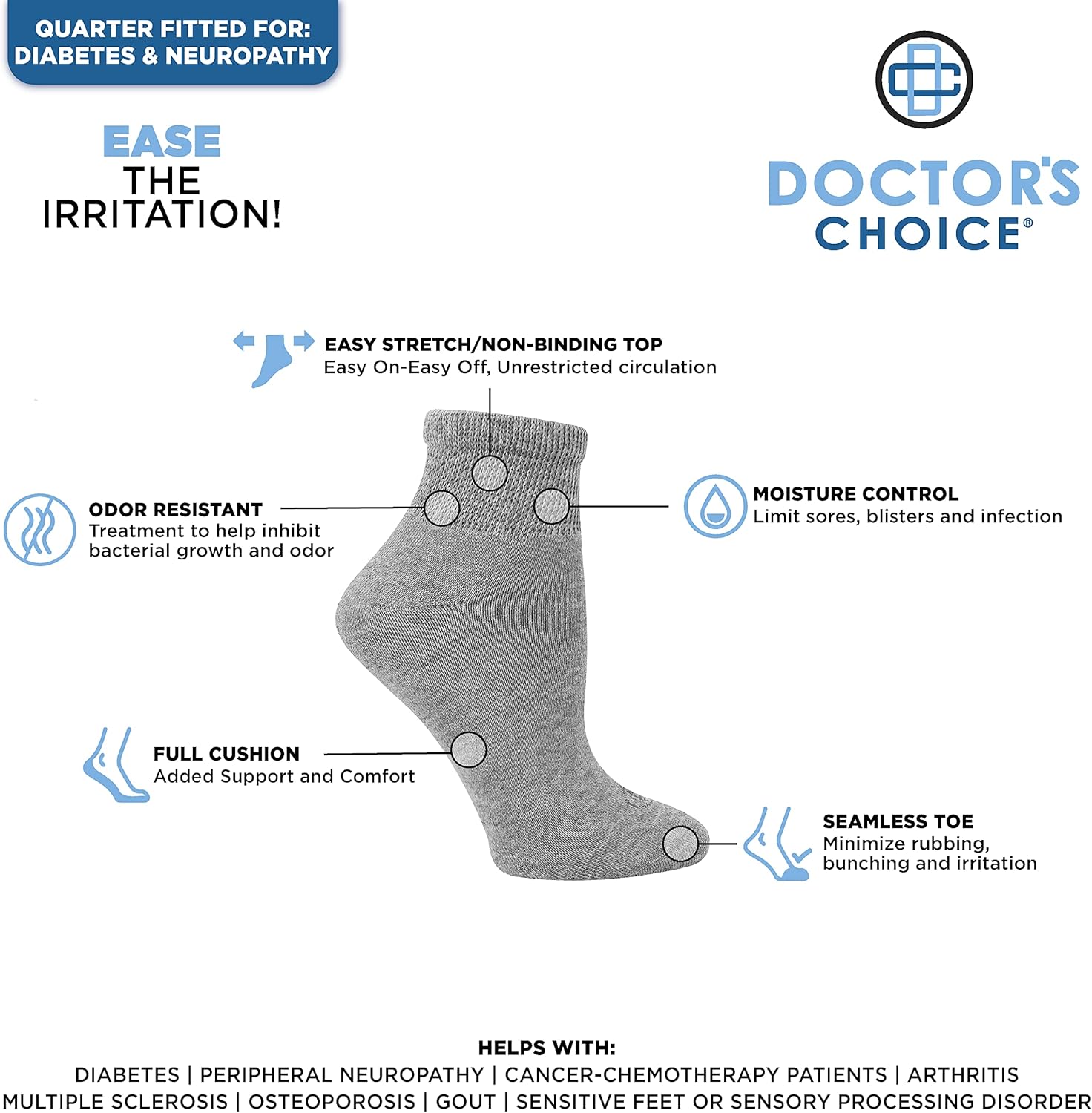 Doctor’s Choice Men’s Diabetic Ankle Sock