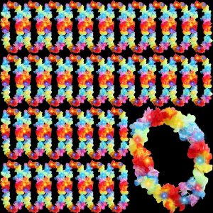 Sherr 24 piezas de Leis hawaiano con luz LED, collar de Leis hawaiano con luces LED, suministros de fiesta de carnaval tropical Luau Leis para Sherr 24 piezas de Leis hawaiano con luz LED, collar de Leis hawaiano con luces LED, suministros de fiesta de carnaval tropical Luau Leis para