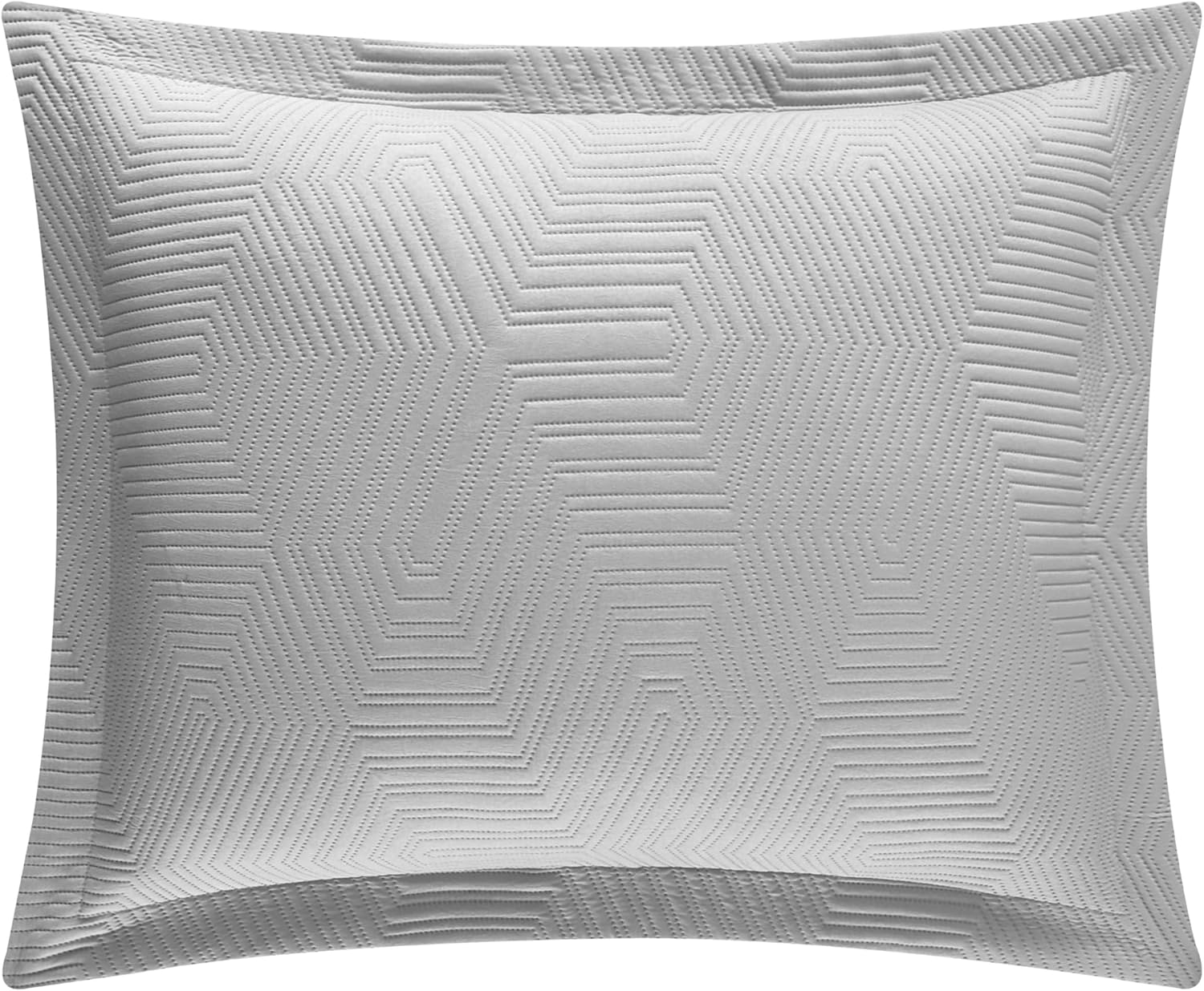 New York & Company Ridge – Juego de edredón de 3 piezas contemporáneo en forma de Y, fundas de almohada incluidas, Queen, gris