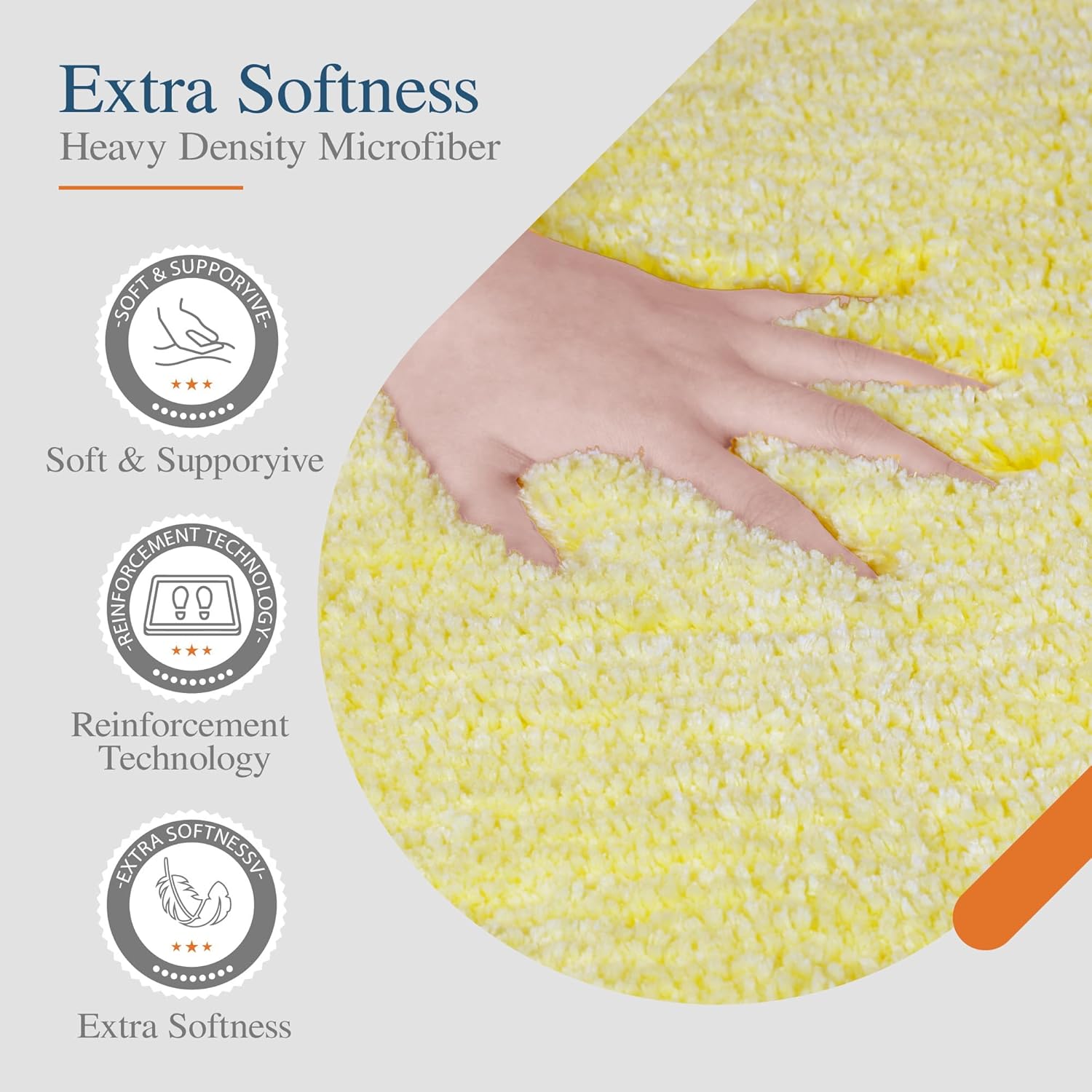 Walensee – Tapete de baño antideslizante, absorbente, microfibra suave, peludo, lavable a máquina, felpa gruesa para ducha (20 x 32 pulgadas,