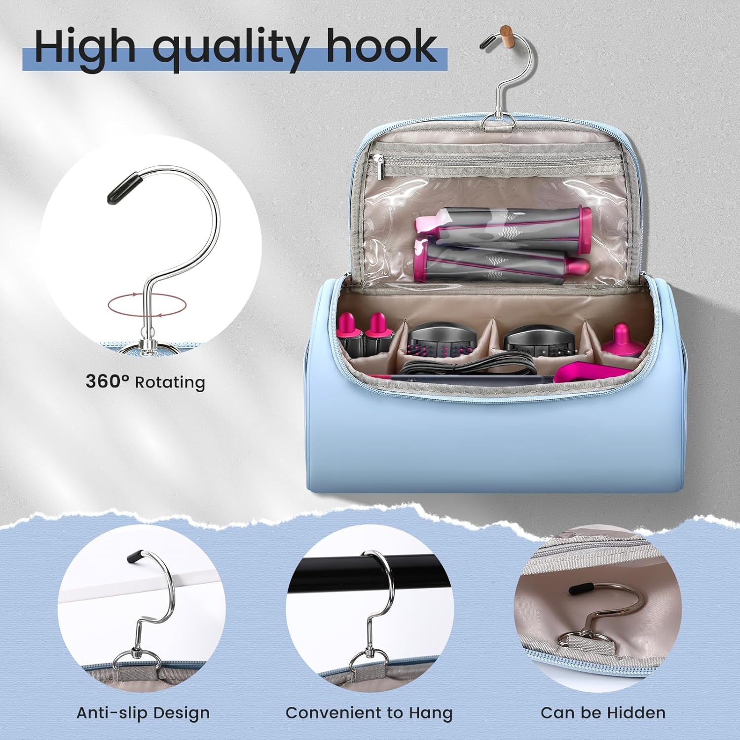 Ideashop Estuche de transporte para Shark Flexstyle, estuche de viaje para Dyson Airwrap, bolsa de almacenamiento de viaje impermeable Airwrap,