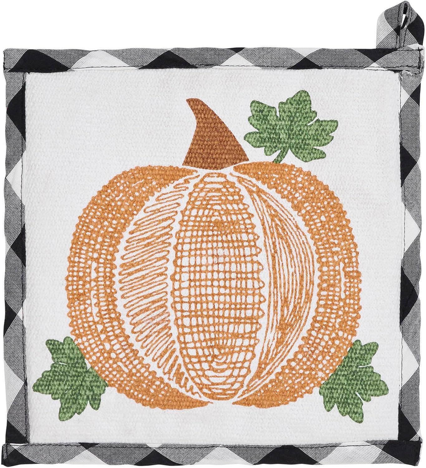 VHC Brands Annie Black Check Pumpkin Temporal Otoño Otoño Acción de Gracias Halloween Decoración de mesa para cocina, comedor, fiesta, salvamanteles