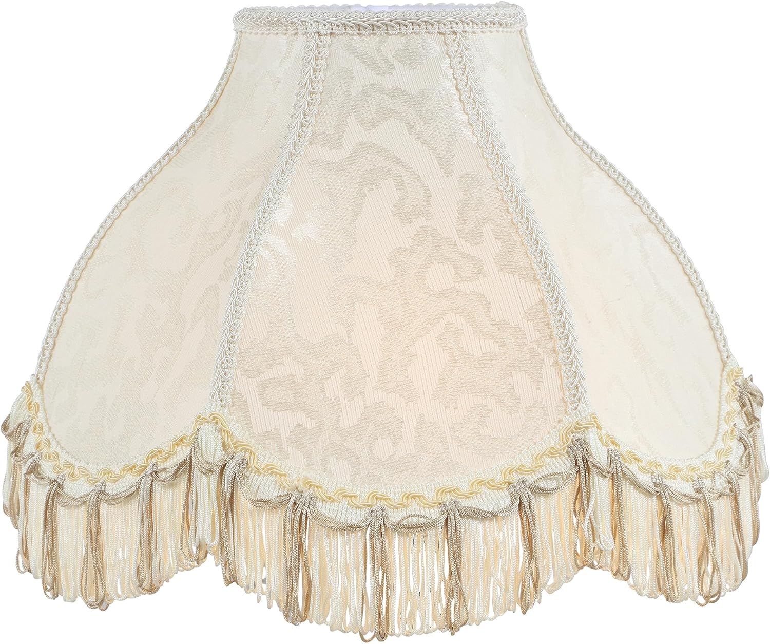 Aspen Creative 30335 Pantalla de lámpara de araña con forma de campana de vieira de transición en color marfil, (5 x 13 x 9 12 pulgadas)