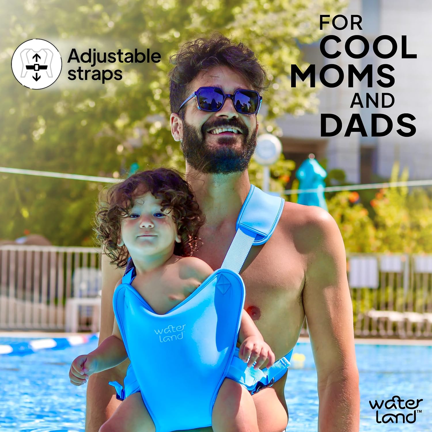 WaterLand Portabebés  Innovador portabebés que puedes utilizar tanto en agua como en tierra  Soporte impermeable para el pecho infantil con correas