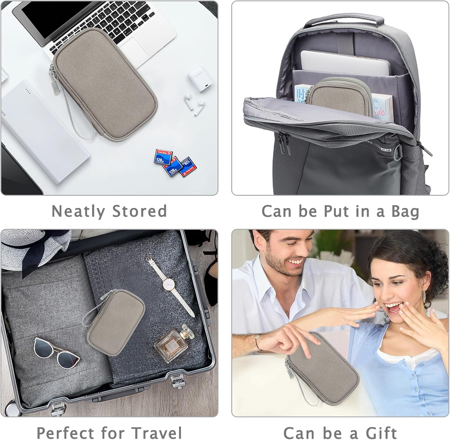 FYY Organizador electrónico, organizador de cables de viaje, bolsa de transporte para accesorios electrónicos, portátil, impermeable, doble capa,