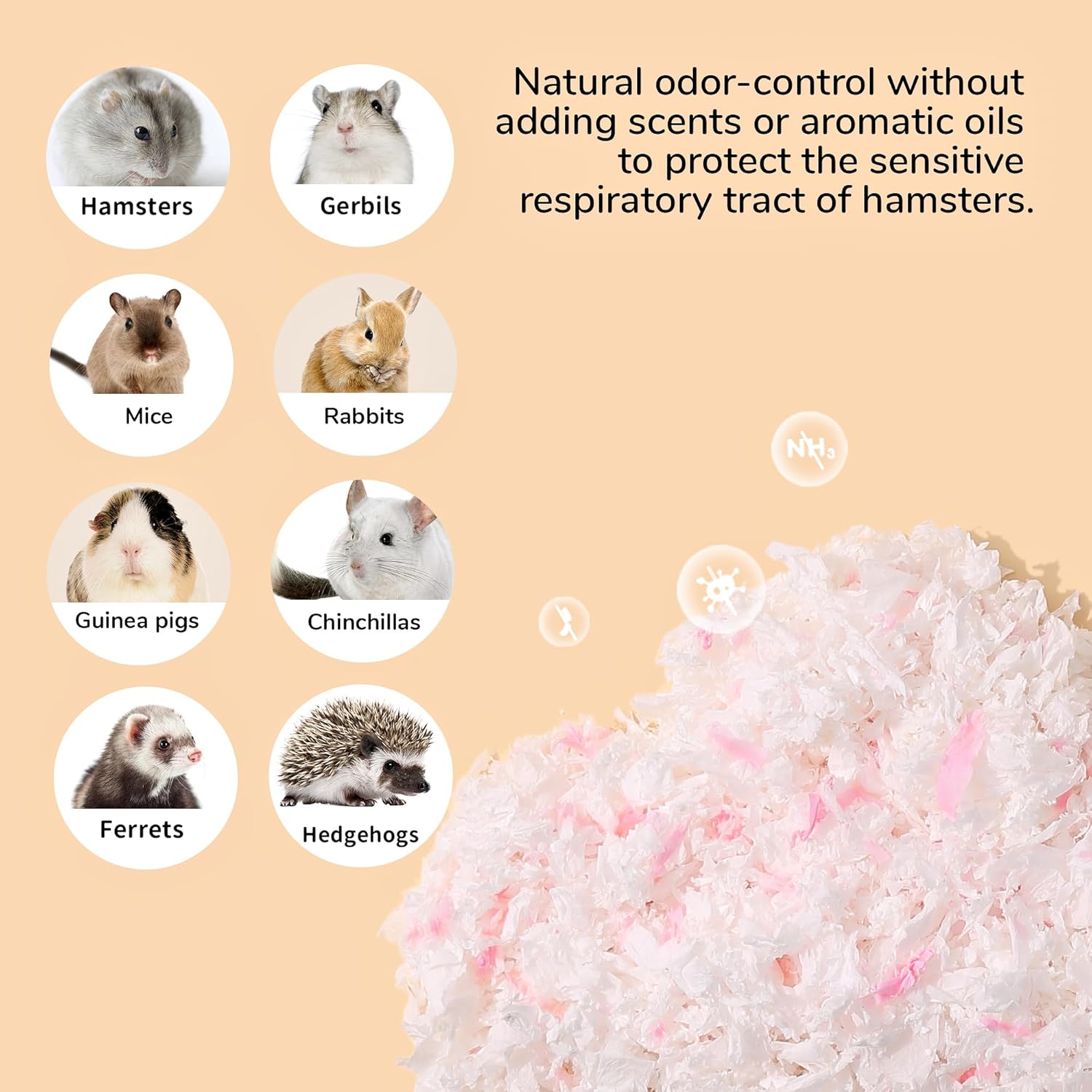 Ropa de cama de papel natural suave sin polvo con control de olores, fuerte absorción, 36 litros, para hámster, conejillo de indias, conejo,