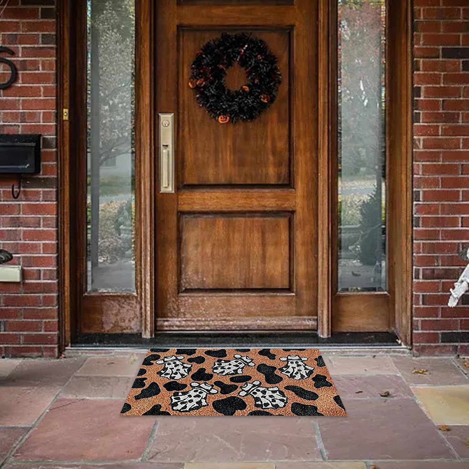 Alfombra de Halloween gótica, alfombra de bienvenida con diseño de calabaza, moderna, para sala de estar, dormitorio, decoración del hogar,