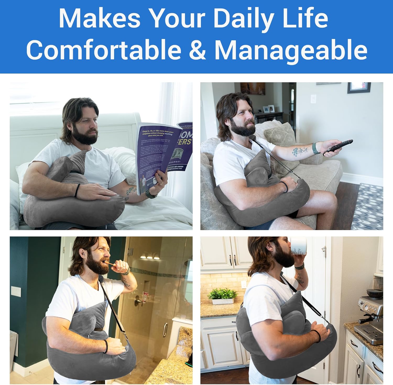 Zomaple Almohada de cirugía de hombro para aliviar el dolor de hombro Almohada de puño giratorio súper suave para comodidad posoperatoria, apoyo y