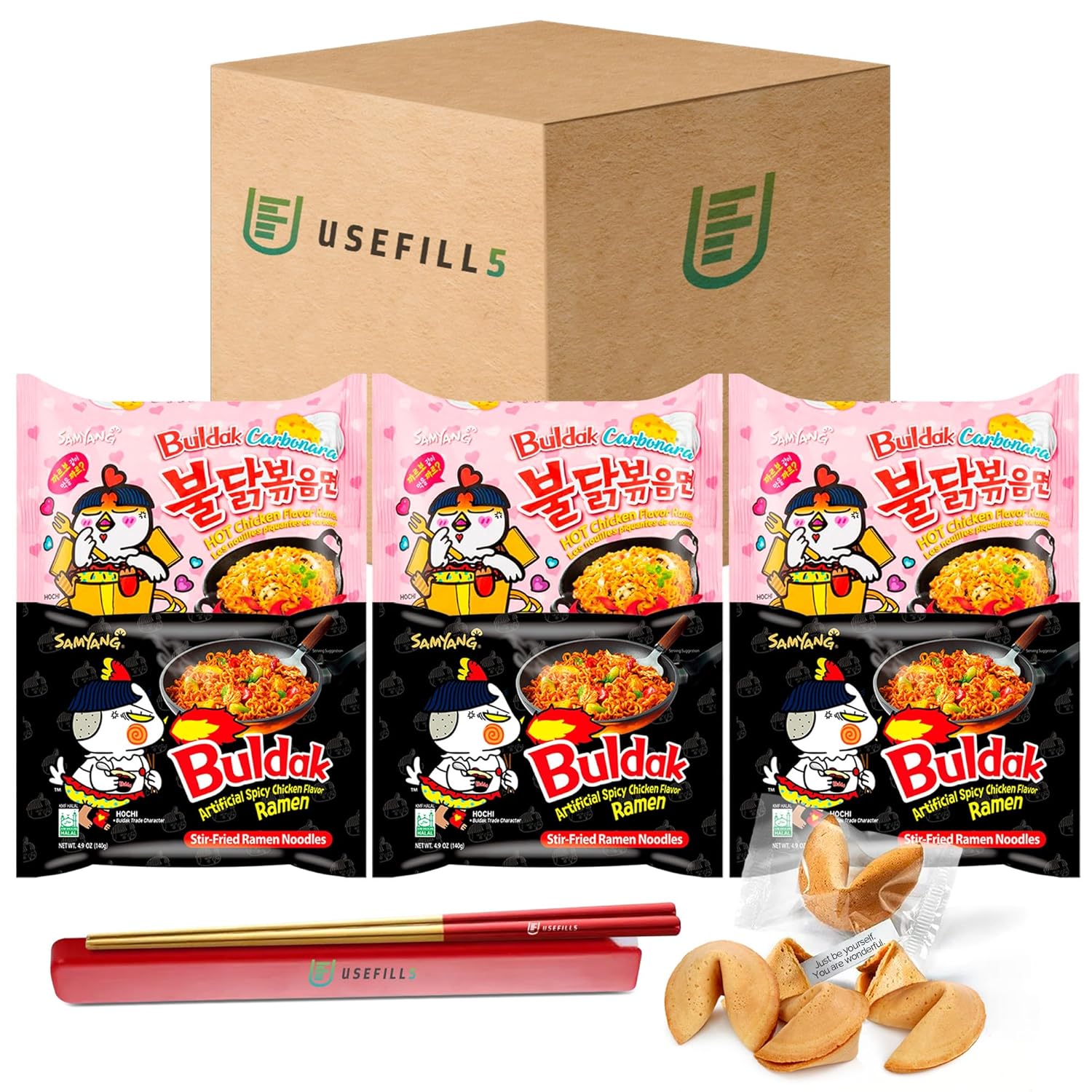 Buldak Ramen Fideos  Paquete de 6 fideos ramen coreanos  Buldak Ramen Carbonara Original Spicy Fideos Buldak Ramen Paquete variado  Incluye Samyang
