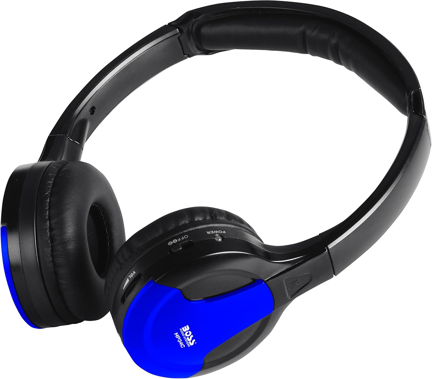 BOSS Audio Systems HP34C Auriculares inalámbricos plegables de doble canal, tapas de color intercambiables, multicolor