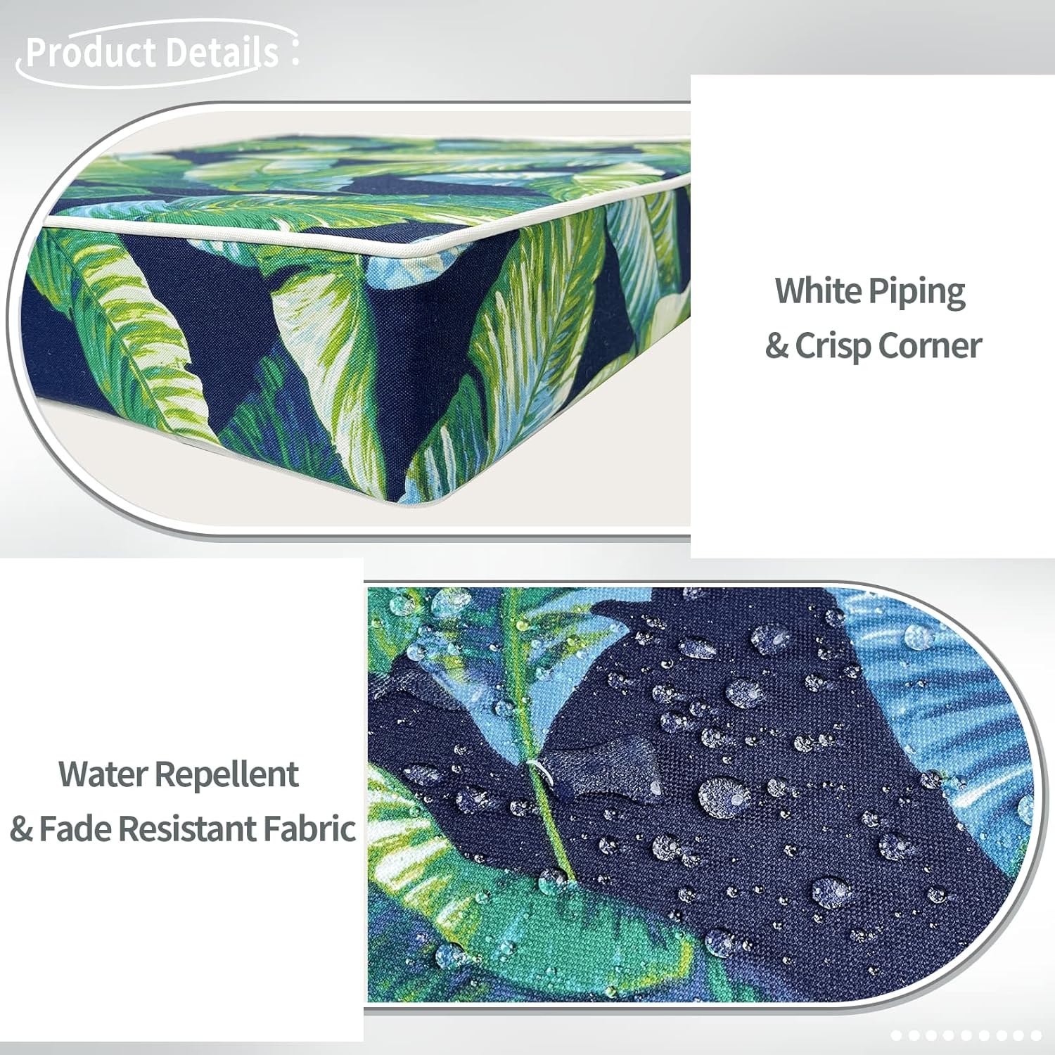 TWLEAR Fundas de cojín de repuesto para muebles de patio, fundas de cojín de patio, resistentes al agua, 24 x 22 x 4 pulgadas, paquete de 4, laguna