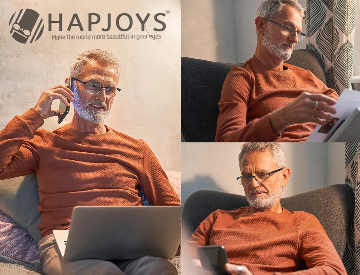 Gafas de lectura para hombre, con bloqueo de luz azul, rectangulares, de medio marco, de metal, con bisagra de resorte, paquete de 3