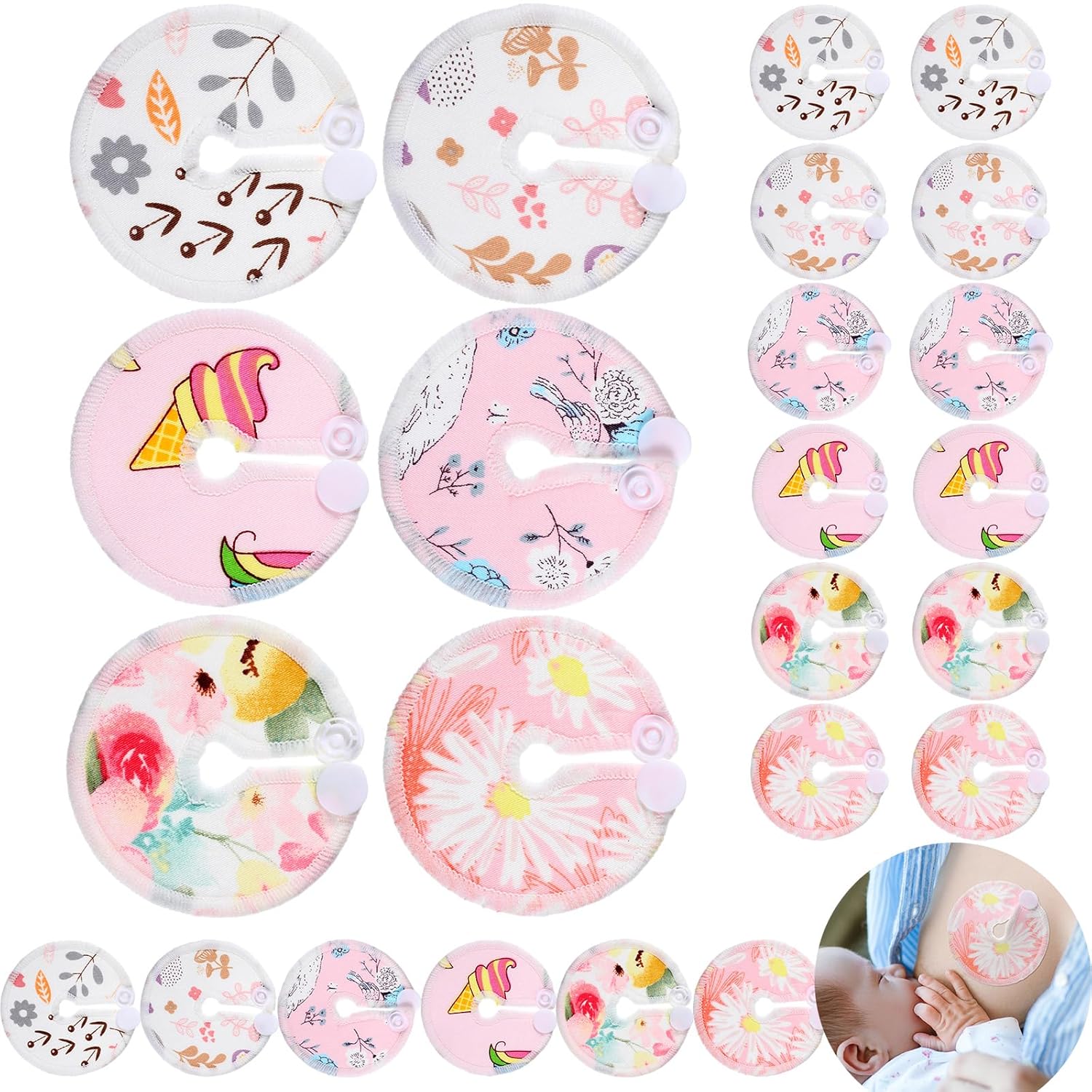 Yungyan 24 fundas para tubo G, almohadillas reutilizables para botones de alimentación, almohadillas de botón de tubo G suaves, lavables,
