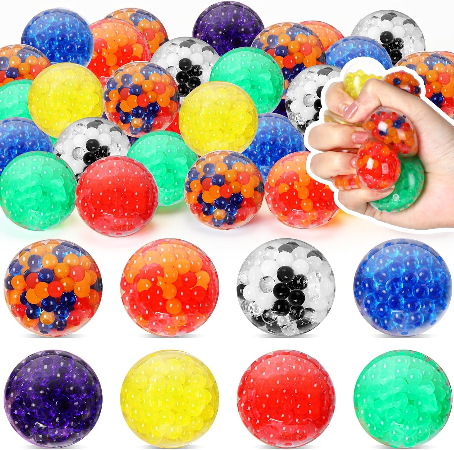 72 cuentas de agua coloridas, bolas de relleno de jarrón multicolor, centro de mesa de boda para plantas en maceta, decoración ornamental para el