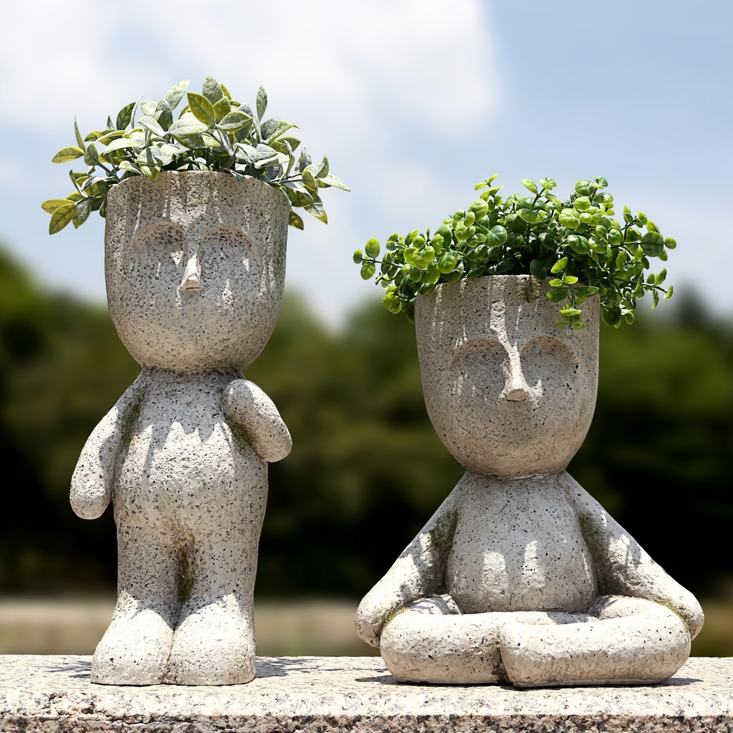 Macetas grandes para plantas de interior y exterior, macetas únicas para suculentas grandes con orificio de drenaje