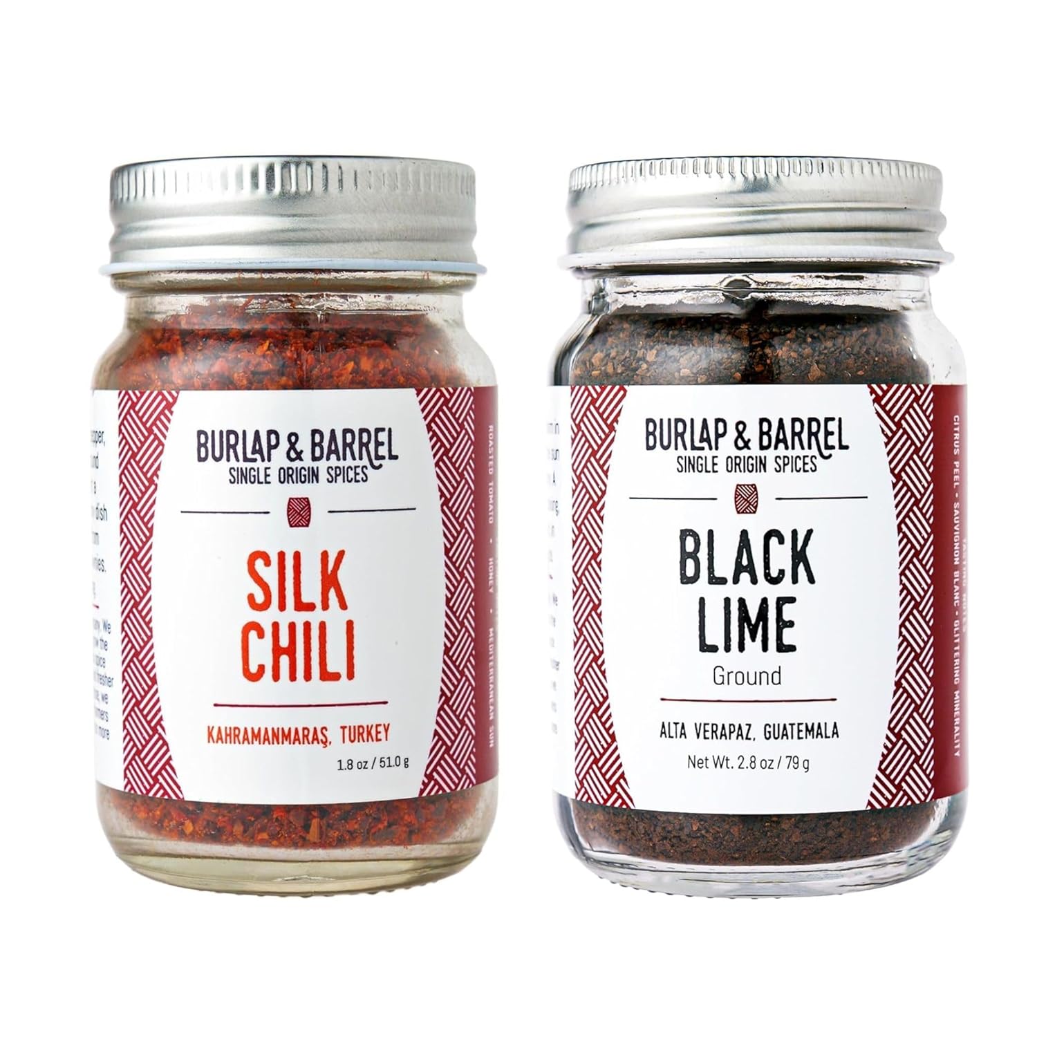 Burlap & Barrel Exquisito dúo hojuelas de lima negra molida y chile de seda – Dale sabor a tus aventuras culinarias con nuestras sabrosas especias!