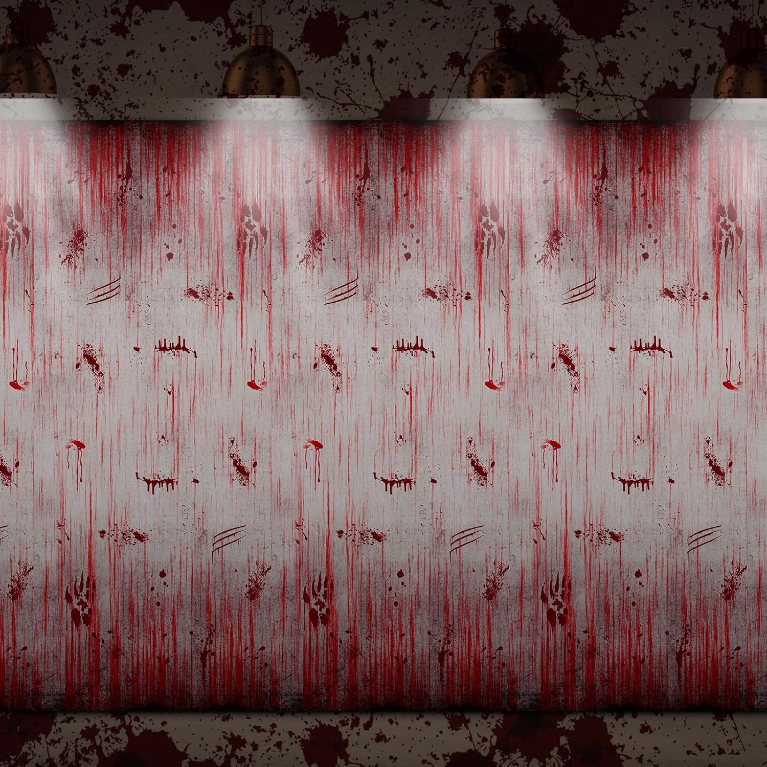 3 piezas de fondo de fotografía de Halloween con estampado sangriento, telón de fondo de plástico para Halloween, suministros de decoración de