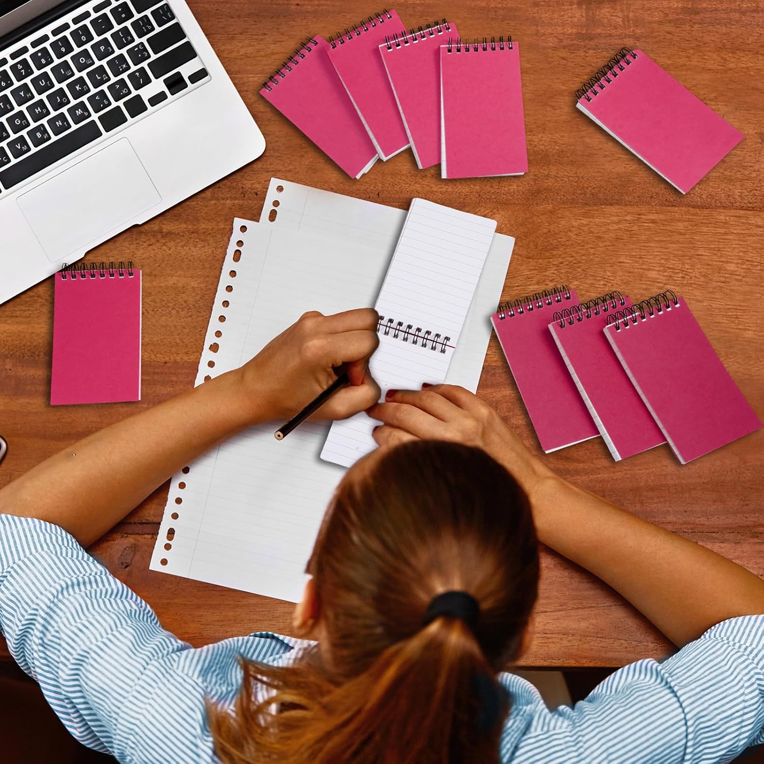 Cholemy 24 cuadernos pequeños en espiral de 3 x 5 pulgadas, mini bloc de notas en espiral, cuadernos de bolsillo encuadernados en la parte superior,