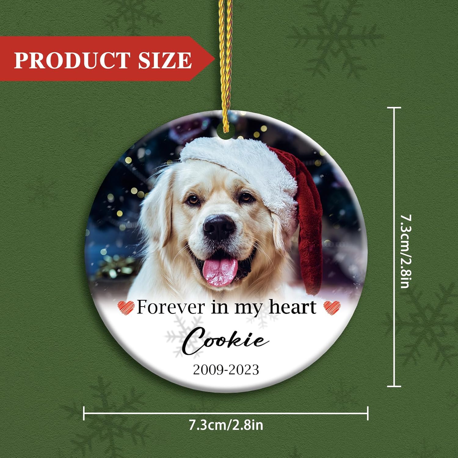 Adornos de Navidad personalizados conmemorativos para perros, regalos conmemorativos para perros por pérdida de perro, adornos de árbol de Navidad,
