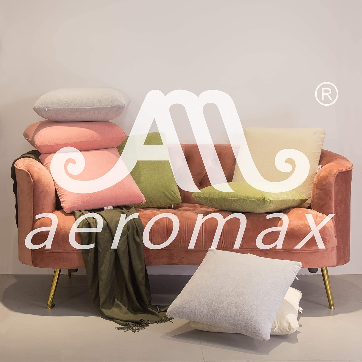 AM AEROMAX 20 x 20 rellenos de almohada (paquete de 2) de espuma viscoelástica cuadrada para cojín decorativo, cama, sofá, sin deformación después