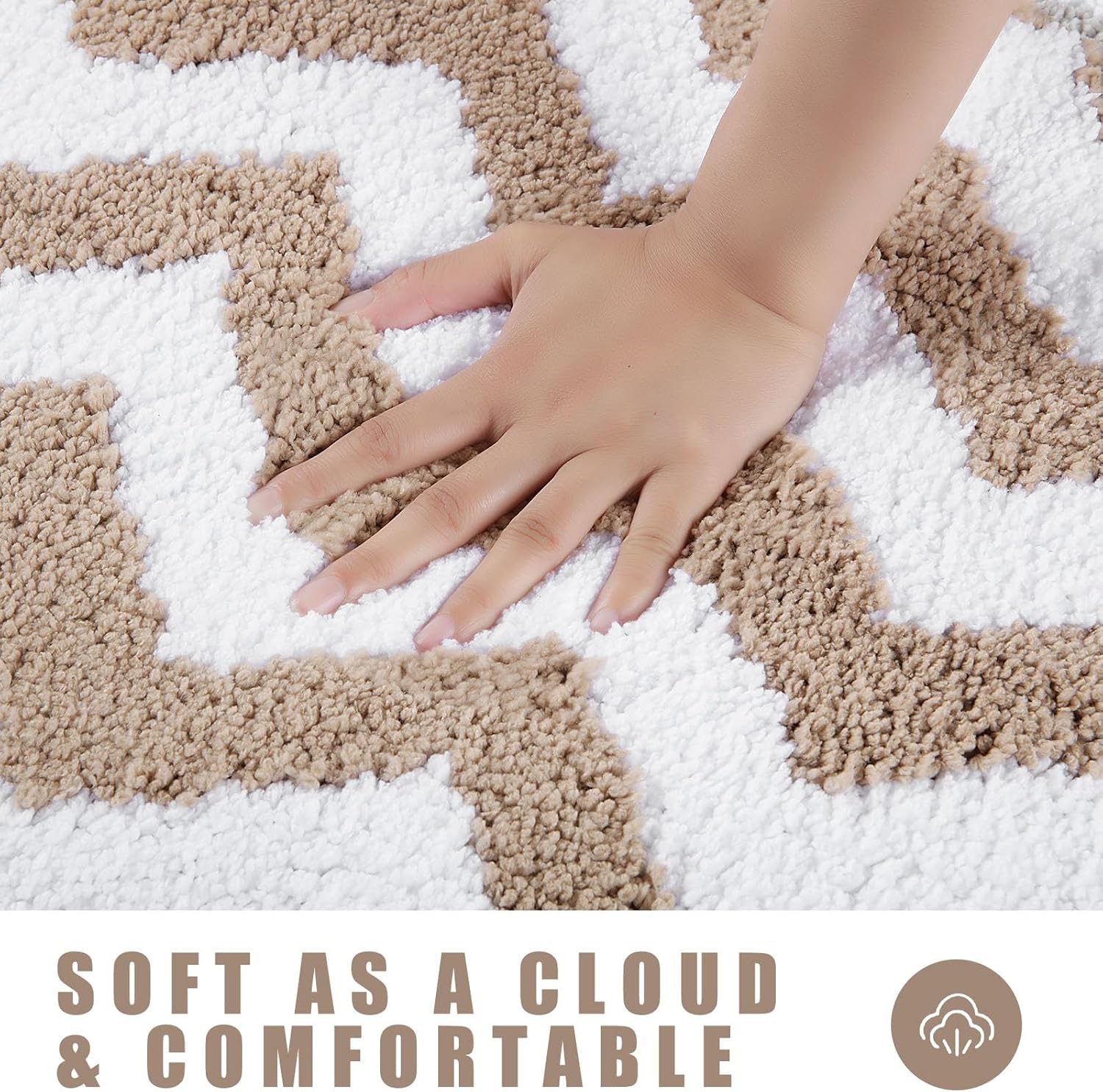 Carmoion Alfombra de baño de felpa de microfibra antideslizante, lavable a máquina y súper absorbente, cómoda y suave alfombra de baño para bañera,