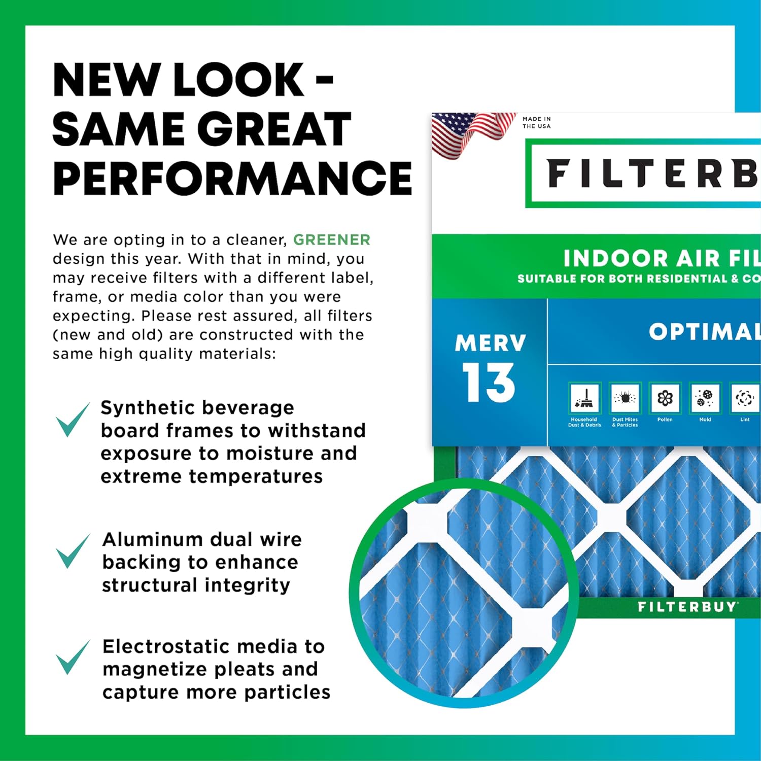 Filterbuy Filtro de aire MERV 13 de 22 x 26 x 1 pulgadas (1 unidad), filtro de aire de repuesto plisado HVAC para calderas de CA (tamaño real 21.50