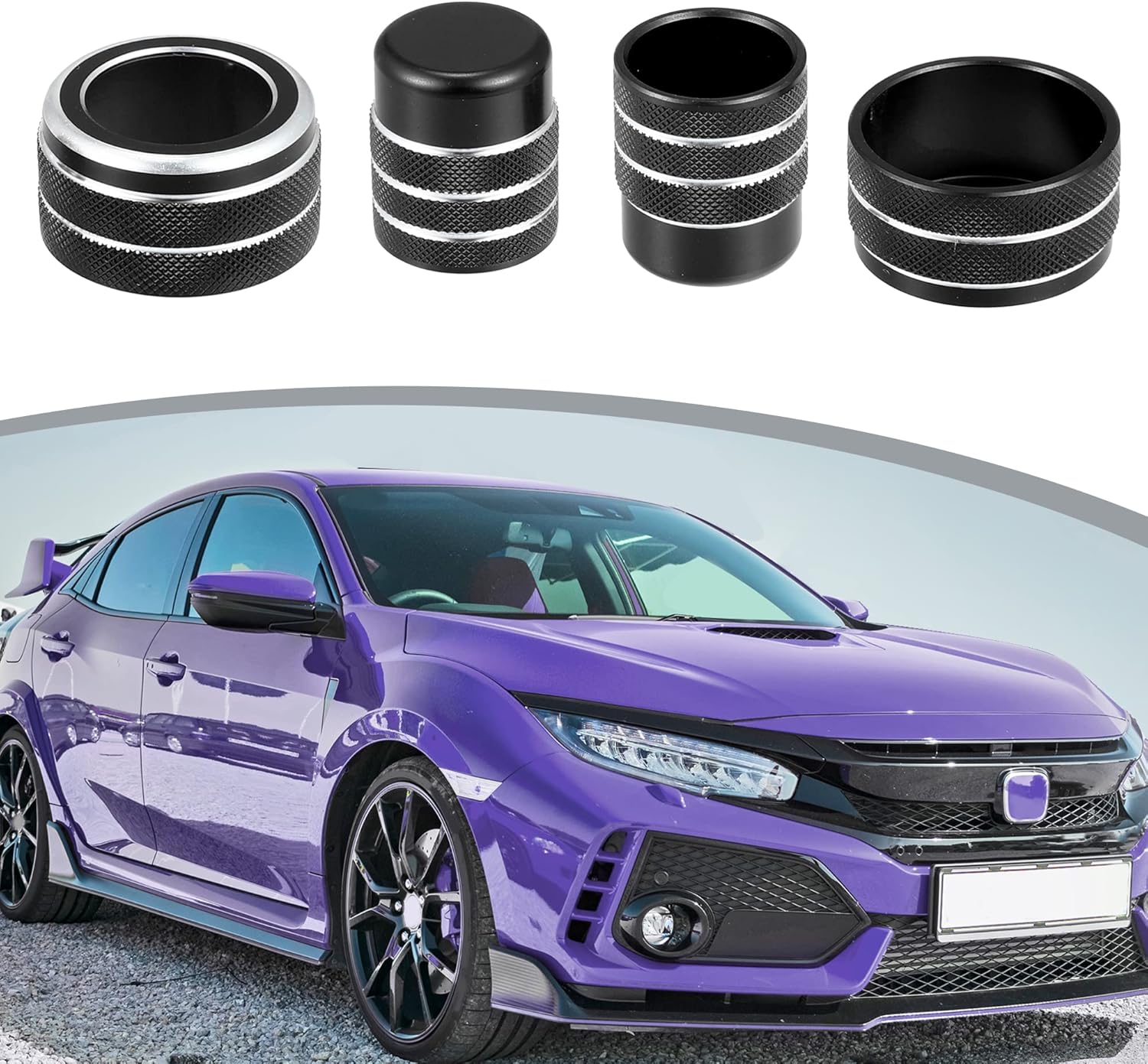 X AUTOHAUX 5 piezas negro de la consola central de ventilación de aire con cubierta de navegación GPS para Honda Civic 2022 11 generación accesorios