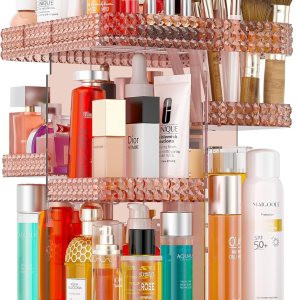 Famitree Organizador giratorio de maquillaje giratorio para tocador, rotación de 360 grados con 6 capas ajustables, organizador de cuidado de la Famitree Organizador giratorio de maquillaje giratorio para tocador, rotación de 360 grados con 6 capas ajustables, organizador de cuidado de la