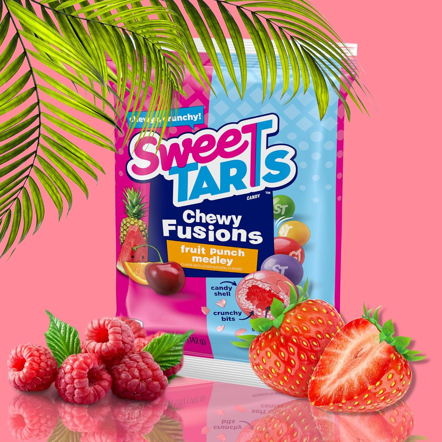 Dulce caramelo de fusión masticable, crujiente exterior y suave por dentro, 5 onzas, (paquete de 2)
