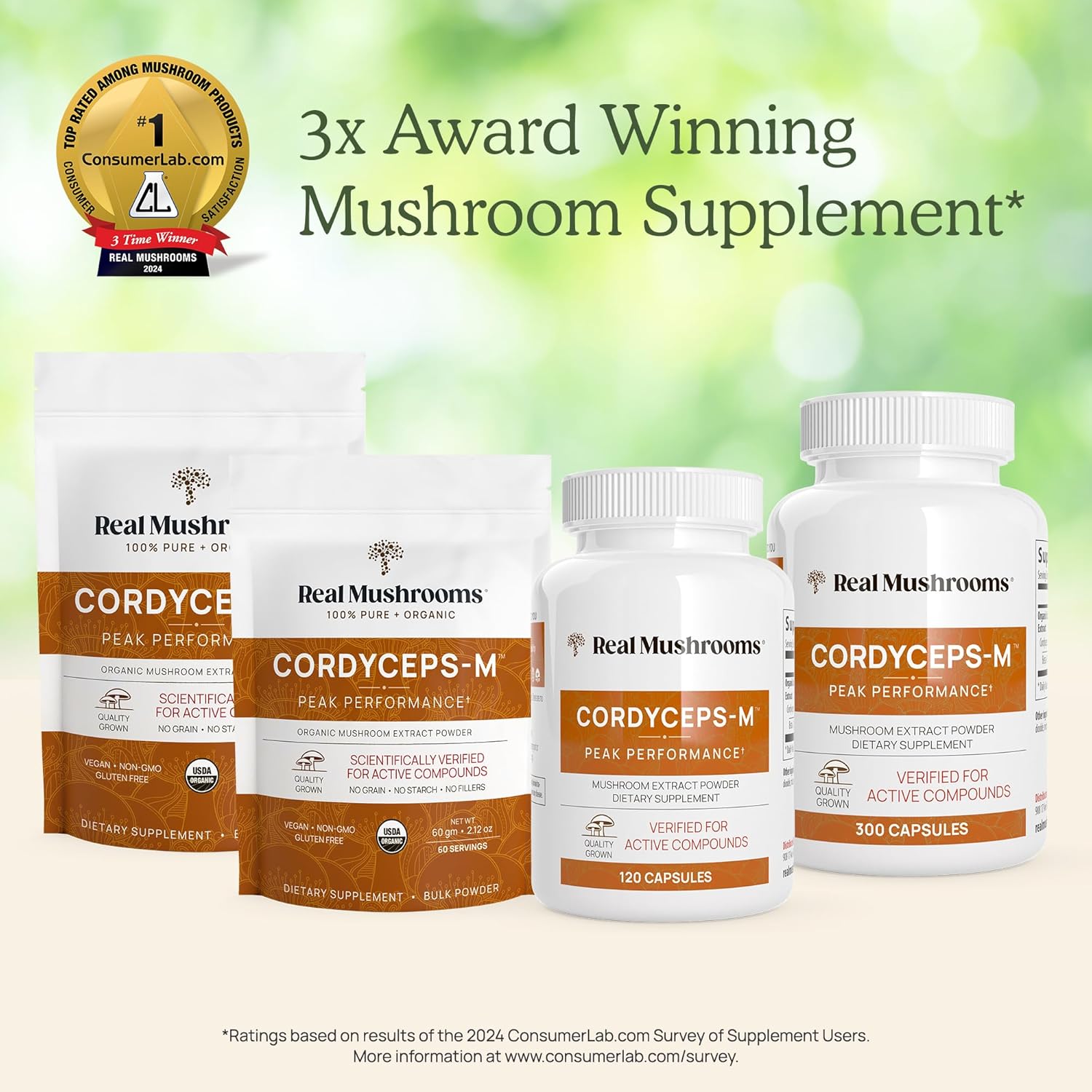 Real Mushrooms Cordyceps Powder – Polvo de extracto de hongos de alto rendimiento con Cordyceps Militaris orgánico para apoyo energético e