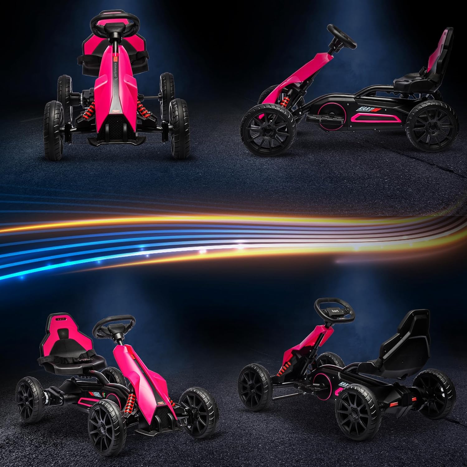 Aosom Go Kart eléctrico de 12 V para niños, juguete para montar al aire libre con accionamiento hacia adelante hacia atrás y velocidad ajustable,
