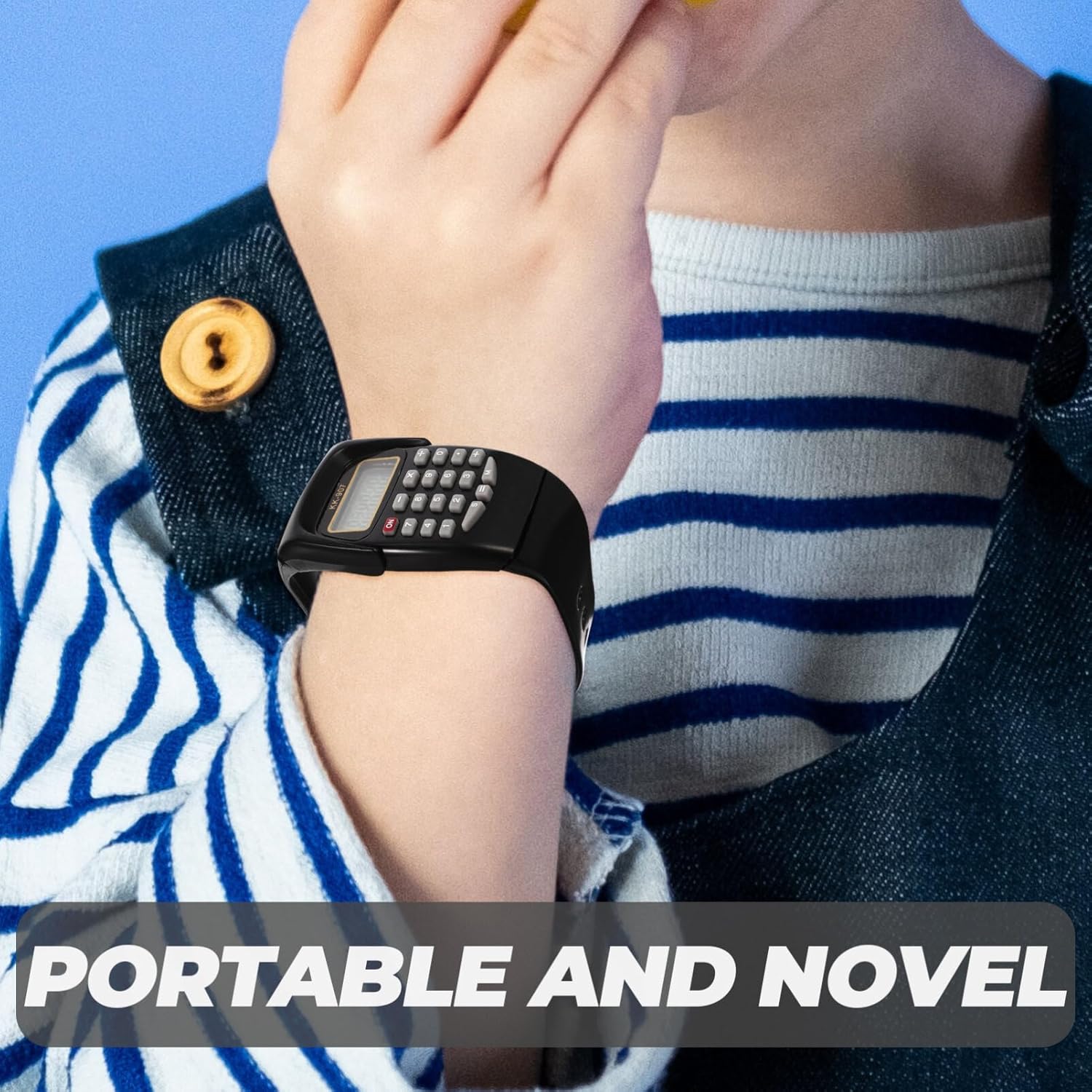 Reloj de calculadora para hombre, reloj digital, reloj de pulsera con función geométrica de operación, calculadora financiera con correa de resina
