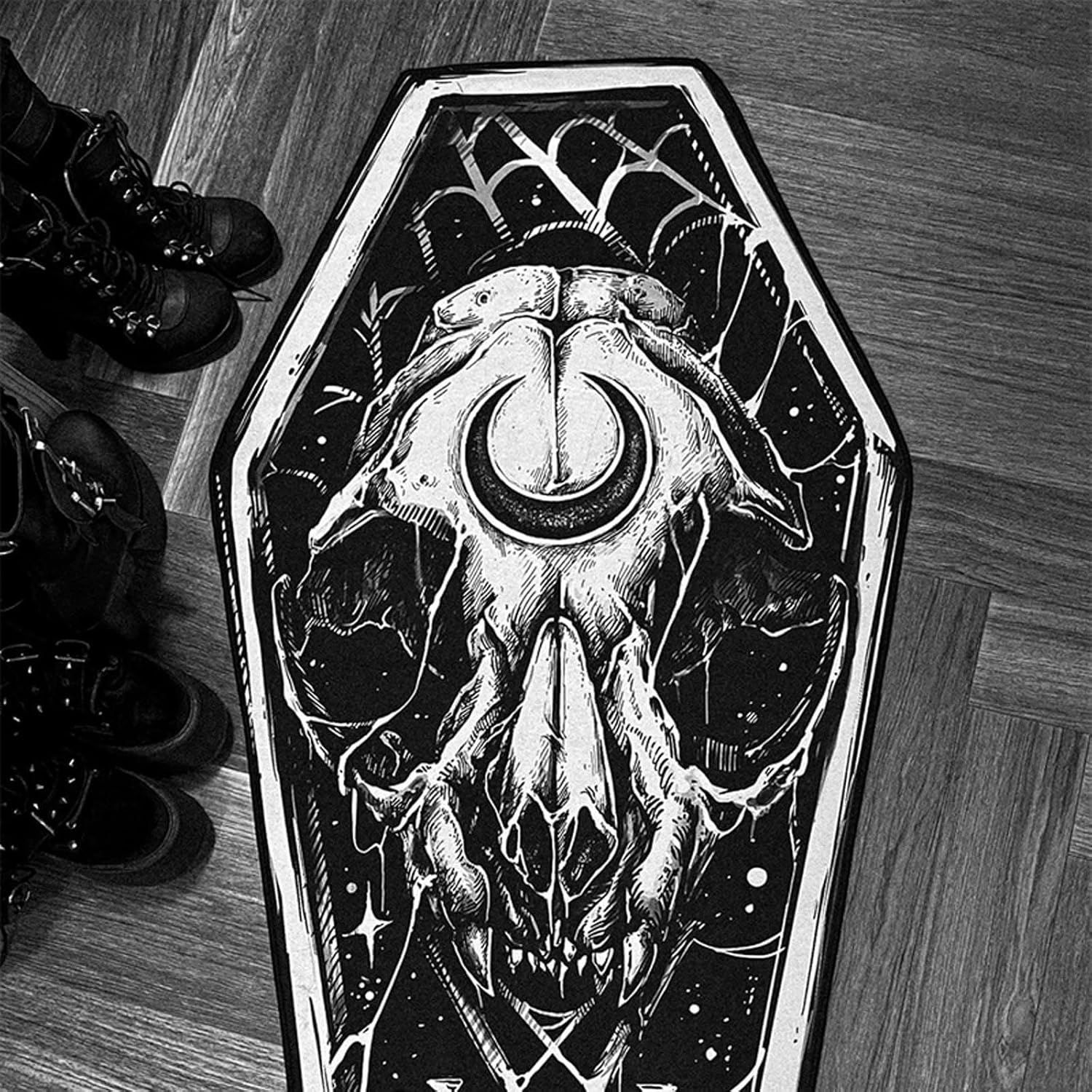 Alfombra de ataúd de Halloween, alfombra de 51 x 19 pulgadas, decoración de Halloween para dormitorio, sala de estar, resistente a la suciedad,