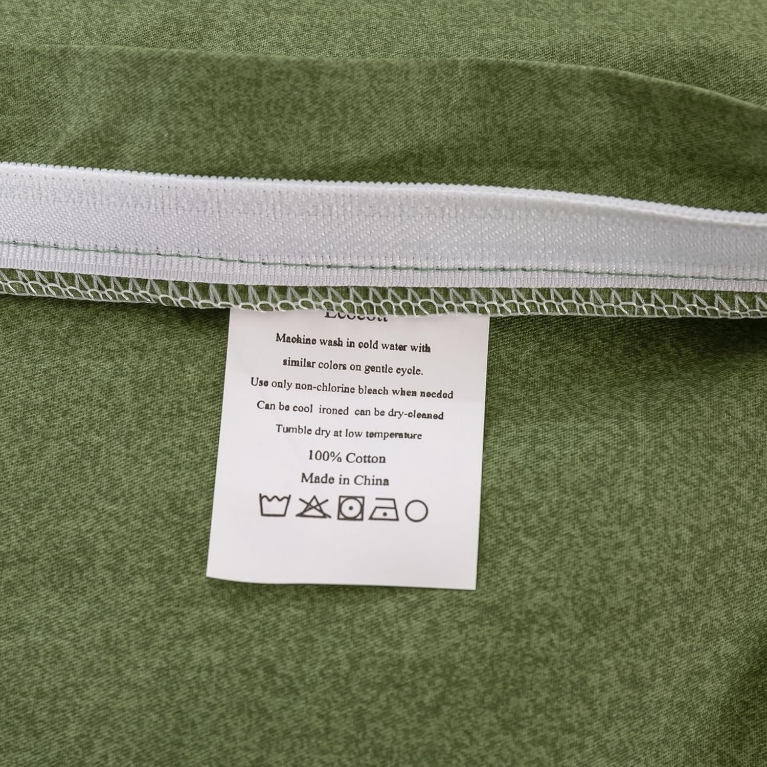ECOCOTT Juego de funda de edredón verde oliva, tamaño Queen, 100% algodón lavado, duradero, suave y cómodo, funda de edredón de 3 piezas con cierre
