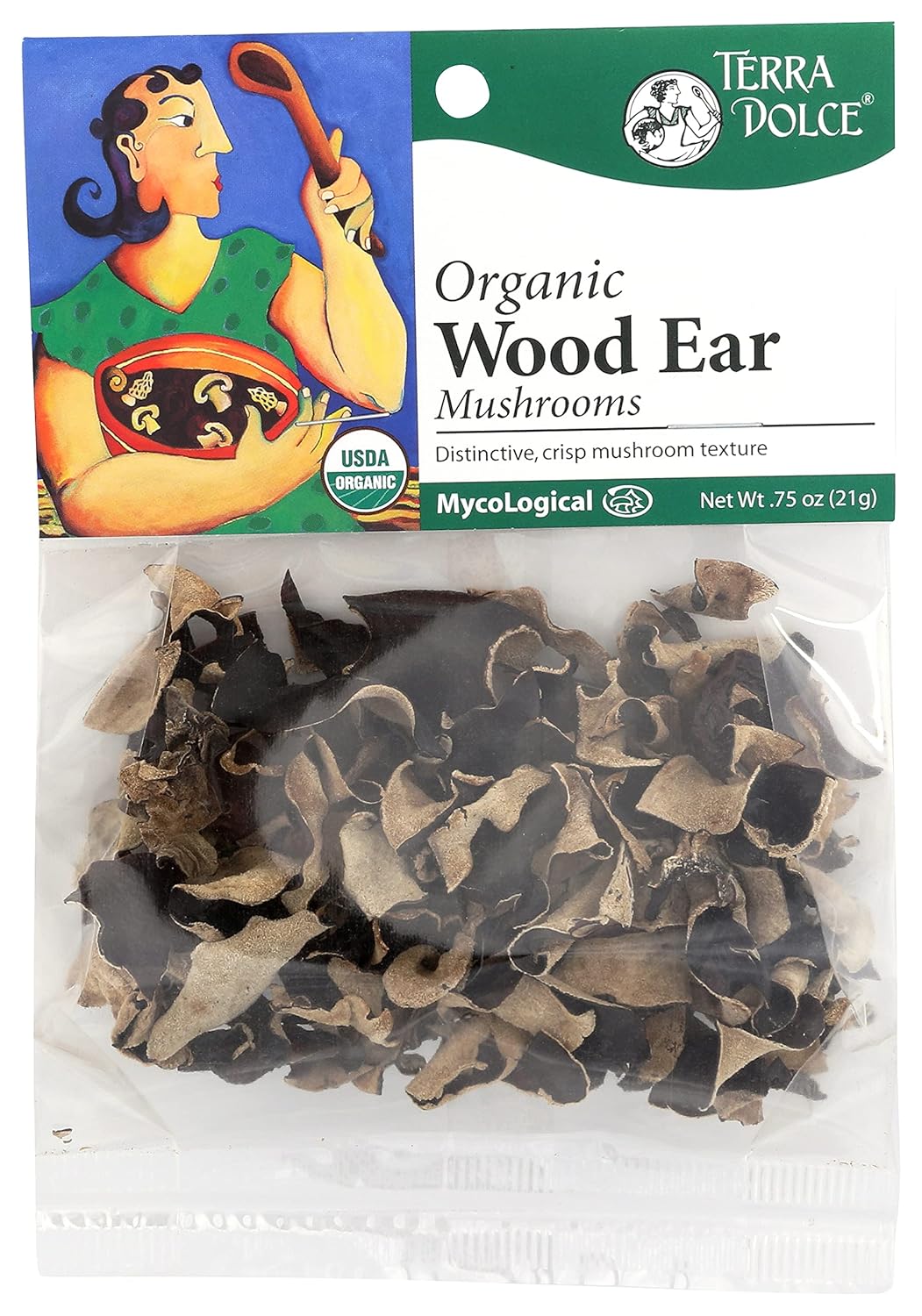 Terra Dolce Setas de oreja de madera orgánica, 0.75 onzas