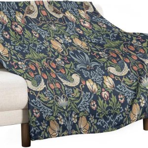 William Morris Manta floral vintage, diseño original de ladrón de fresas, manta de franela súper suave para cama, sofá de viaje, 50 x 60 pulgadas William Morris Manta floral vintage, diseño original de ladrón de fresas, manta de franela súper suave para cama, sofá de viaje, 50 x 60 pulgadas