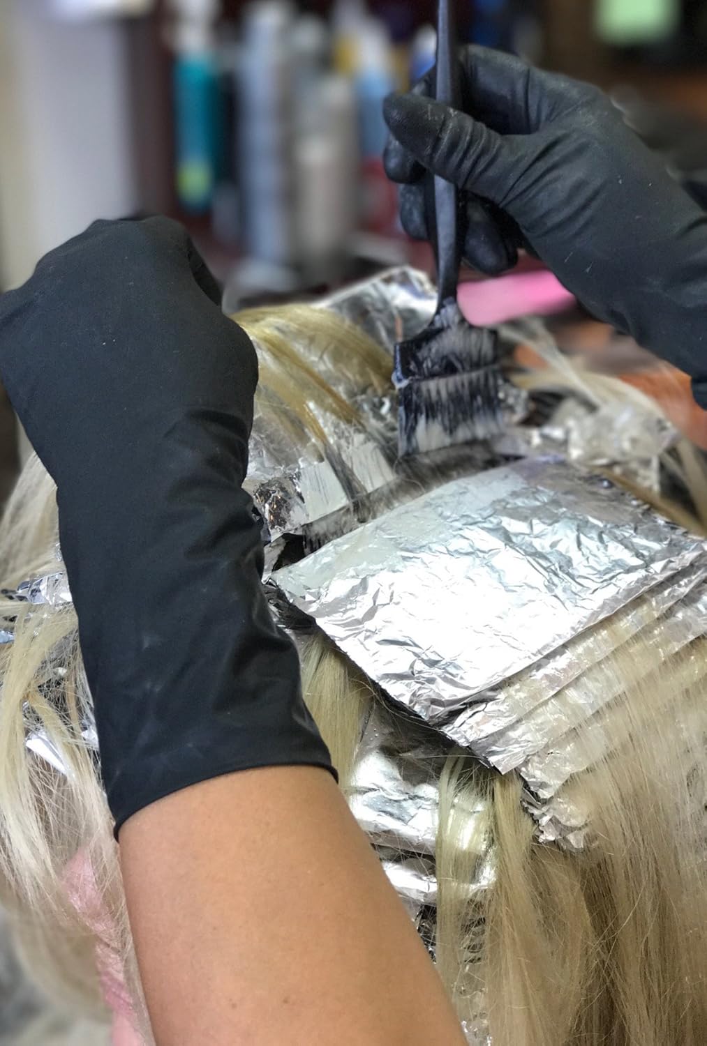 guantes negros descartables de látex, 12 pulgadas de longitud, grosor de 2164, sin polvo, 50 unidades