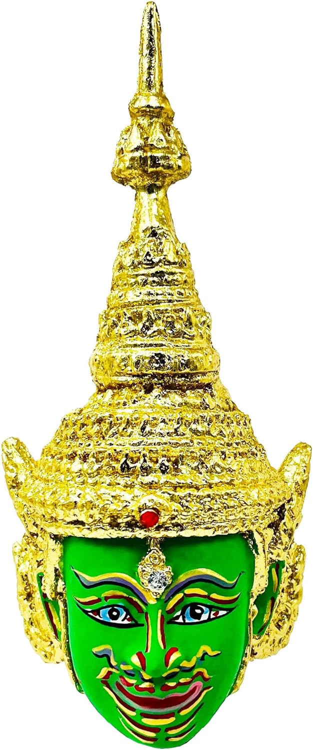 BUDDHO Máscara tailandesa de Khon, esculturas tailandesas, drama ramayana, coleccionable, decoración tailandesa, manualidades, decoración, figura de